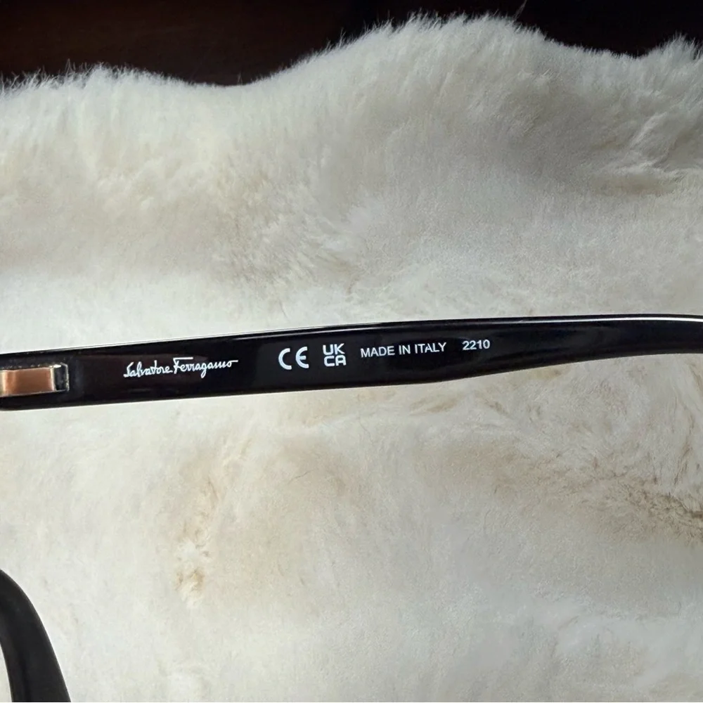 Salvatore Ferragamo Black Optical Eyeglass Frames Made in Italy
